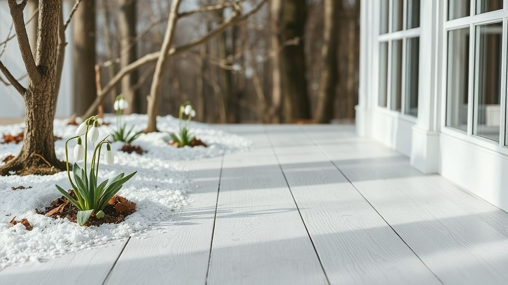 Closeup of white wood flooring showcasing natural grain and a bright modern look