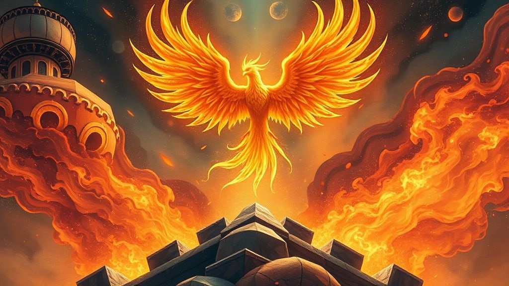 The Phoenix's relentless resilience symbolizes an unbroken spirit