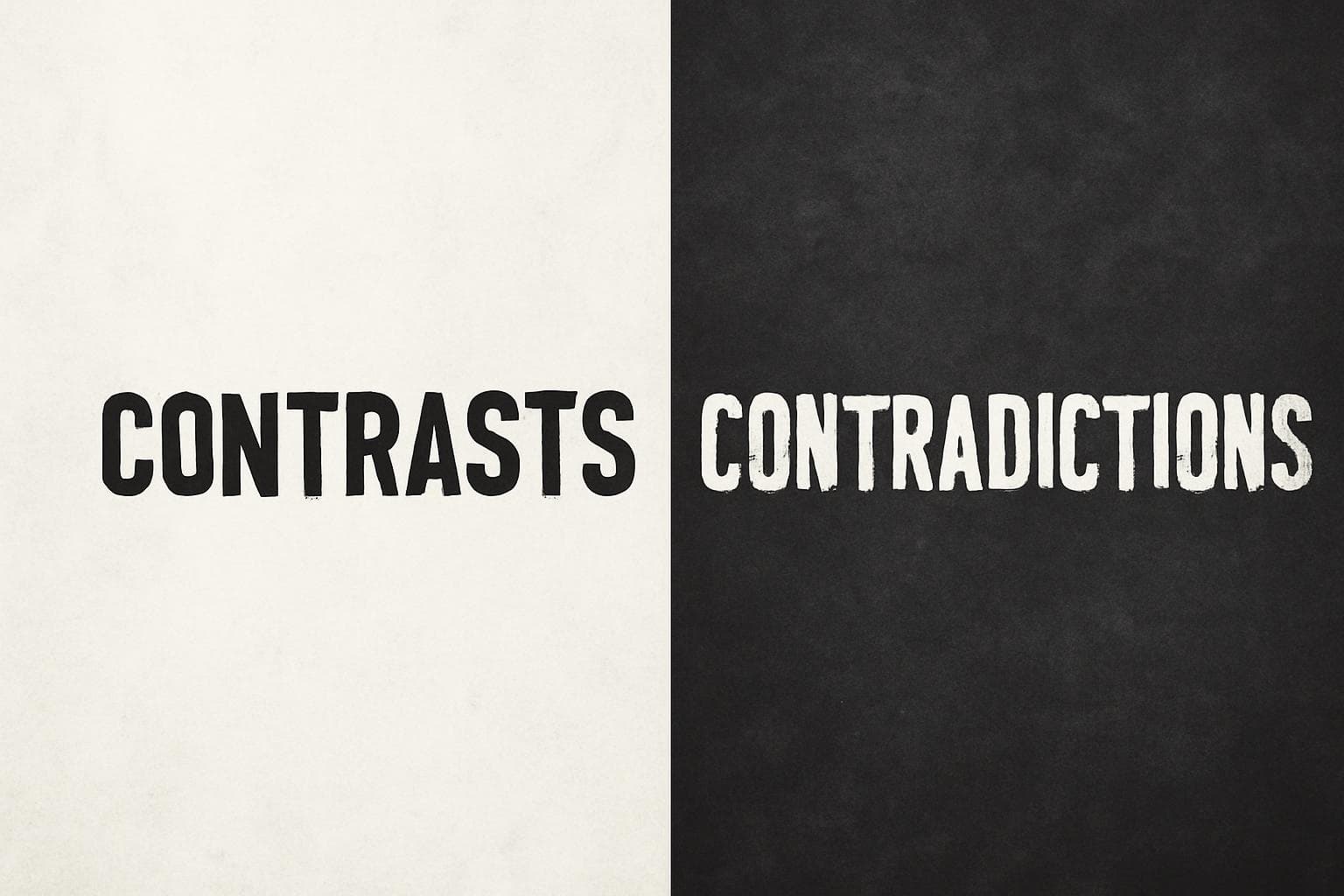 contrasts and contradictions i know this is a contrast