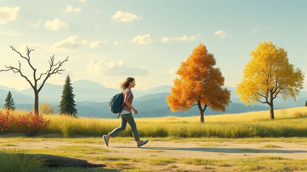 metaphor examples for walking